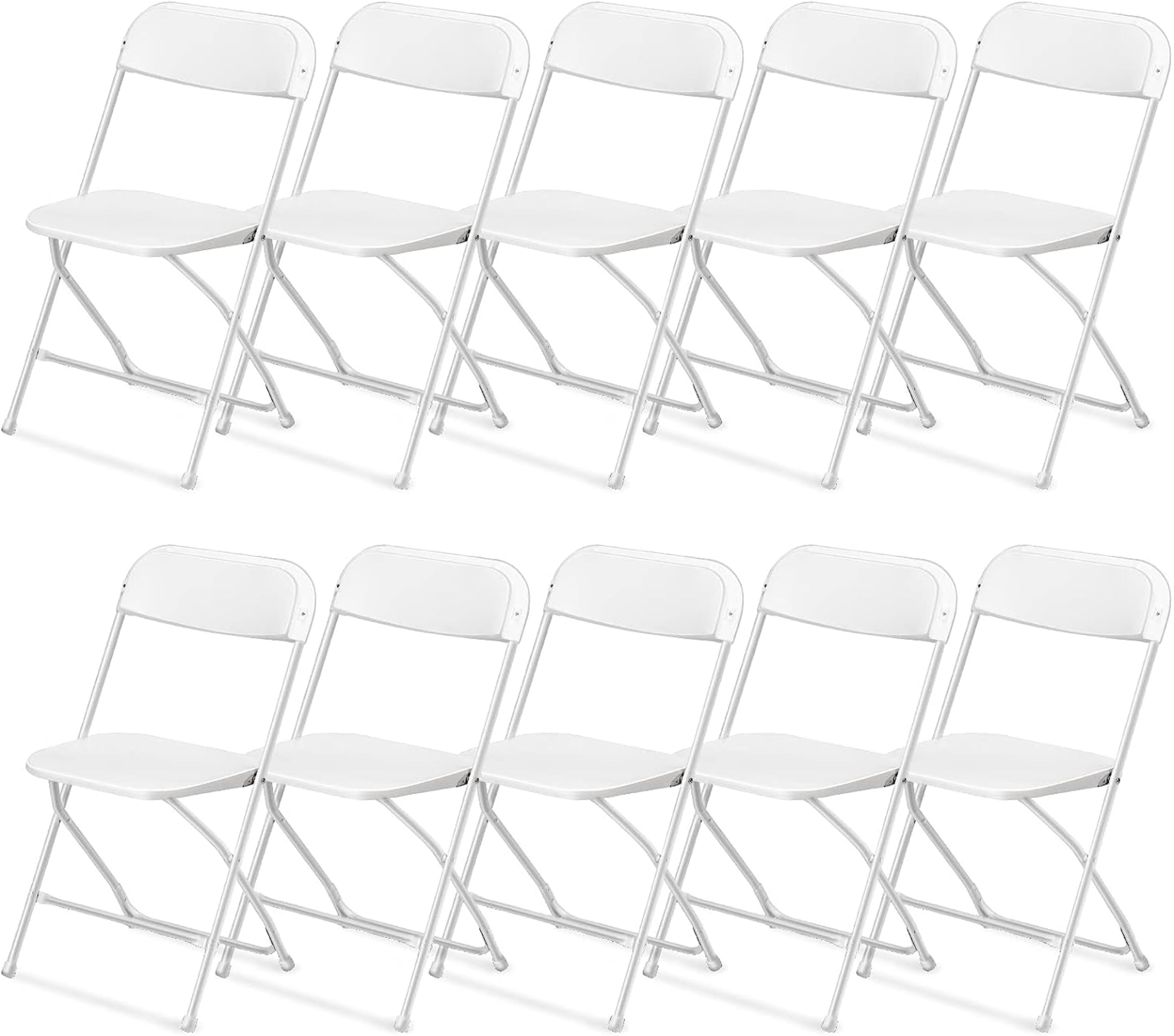 UBesGoo 10 Packs Plastic Folding Chairs Wedding Banquet Seat Party Event Chair for Adults Promo