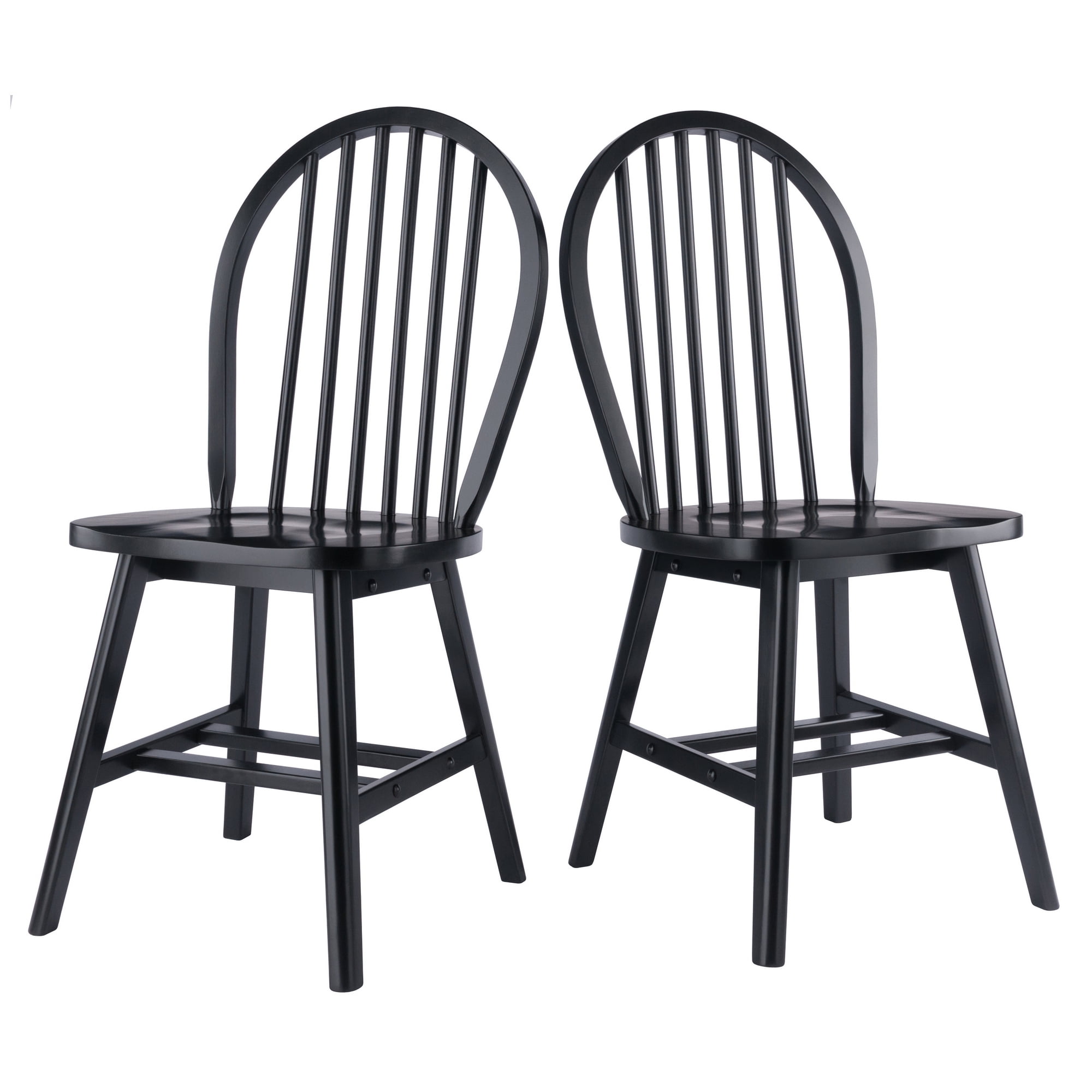 Winsome Wood Windsor 2-Pc Chair Set, Black Finish Promo